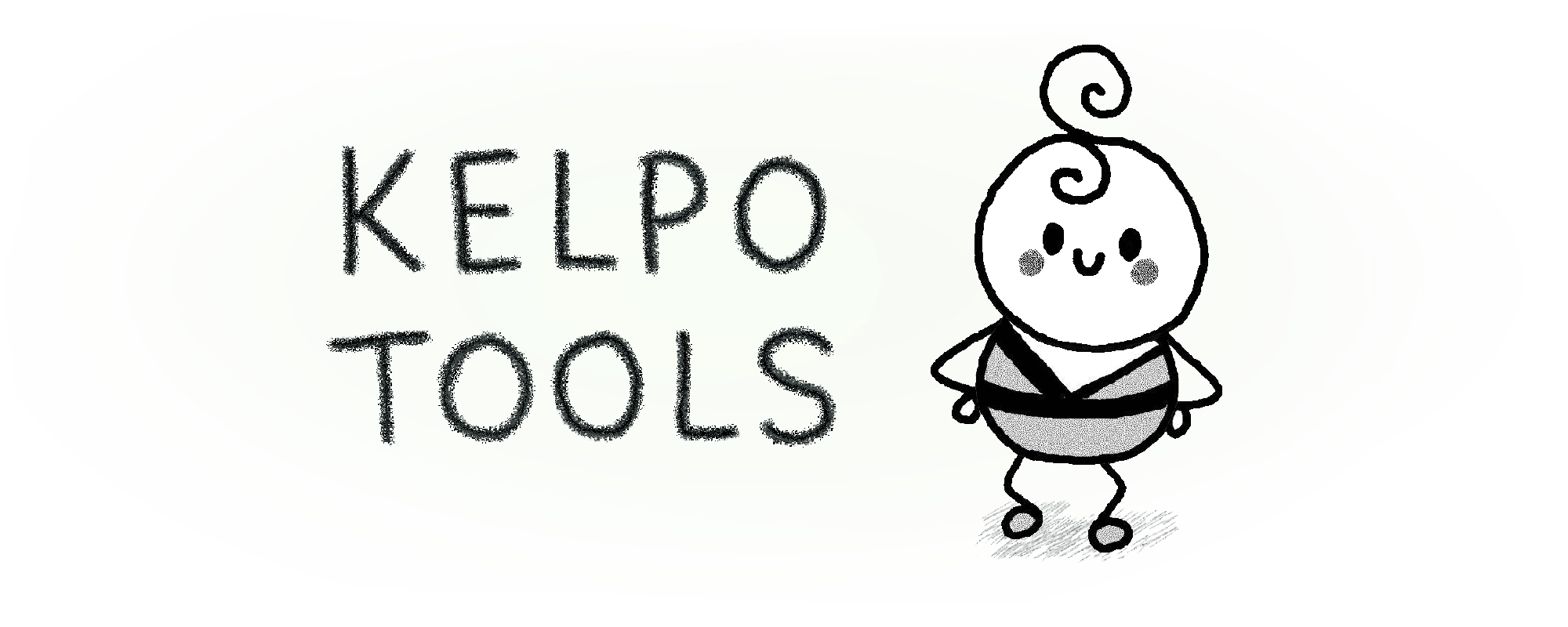 Kelpo Tools. The mascot is smiling and has the self-confidence of a much bigger person.